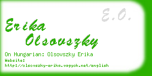 erika olsovszky business card